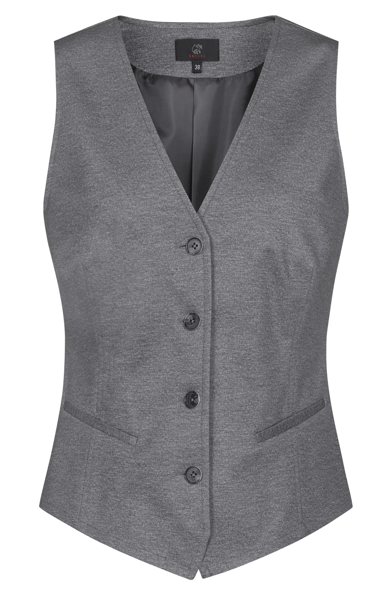 GREIFF Damen-Jerseyweste Regular Fit Casual Hellgrau meliert (1722-2155)