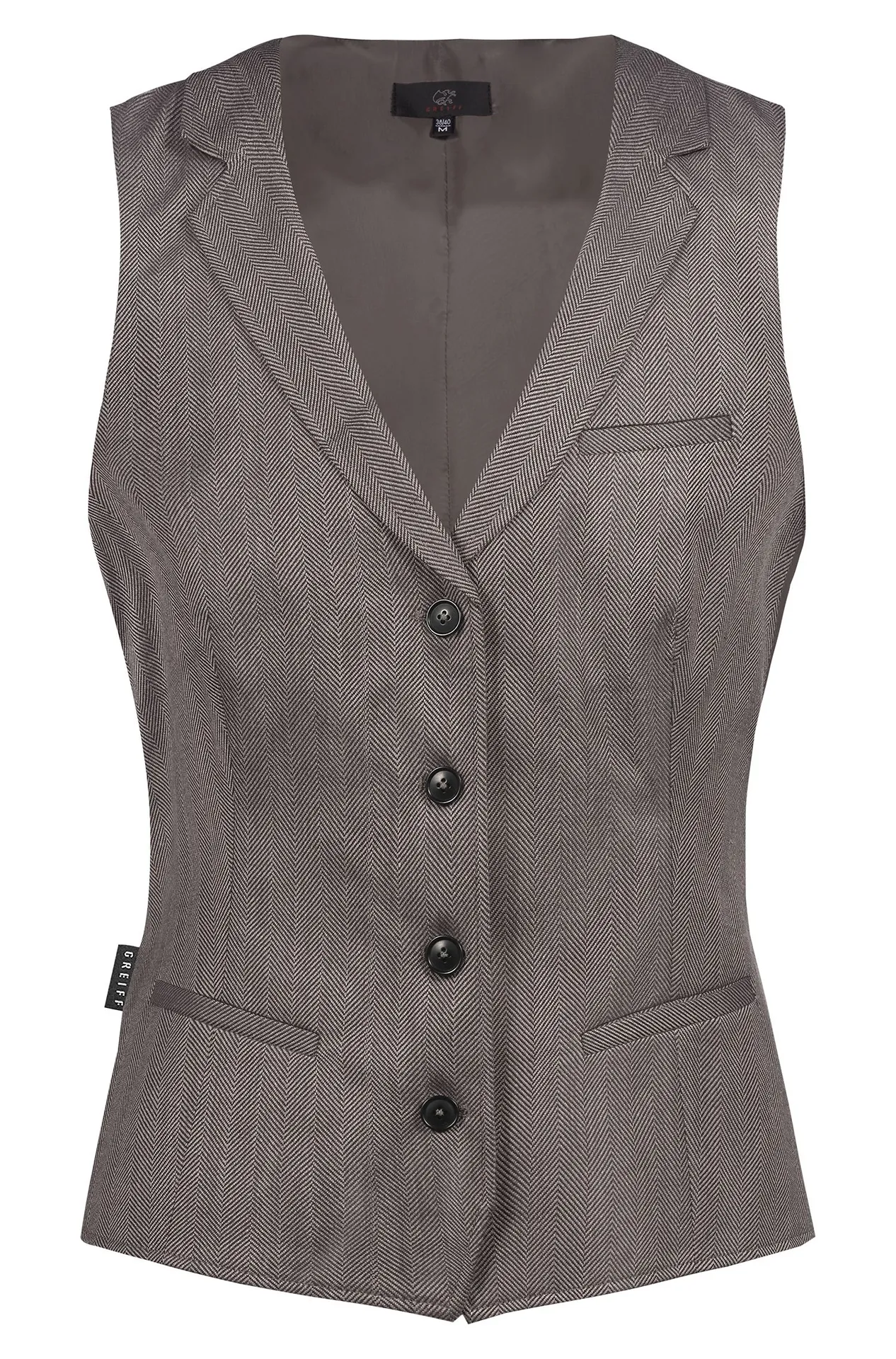 GREIFF Damen-Weste Regular Fit Service Fischgrät Taupe (1715-2755)