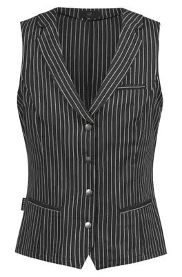 GREIFF Damen-Weste Regular Fit Service S/W gestreift (1717-1800)