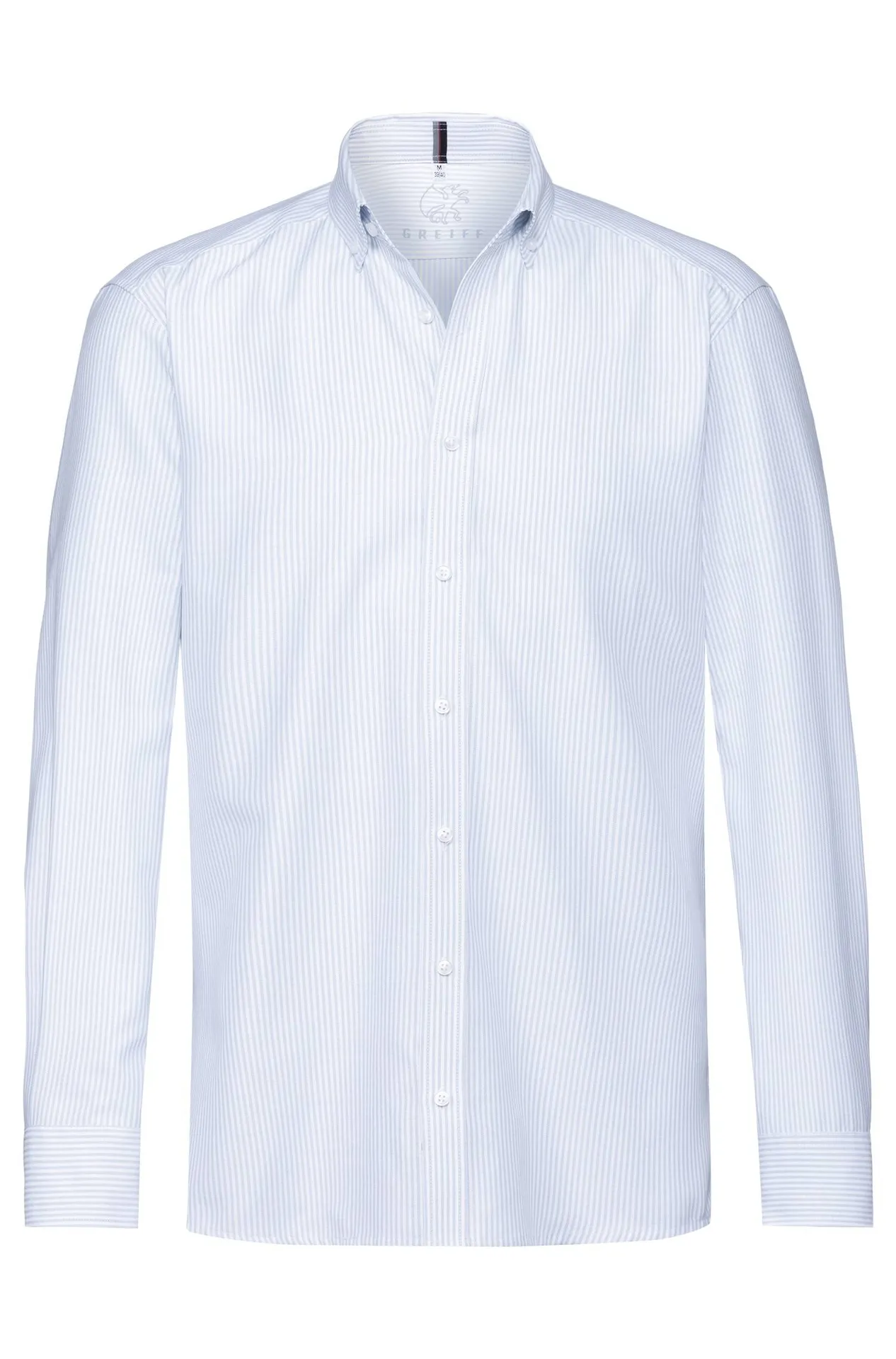 GREIFF Herren-Hemd Buttondown 1/1 Regular Fit Casual Blau/Weiß gestreift (6723-1286)