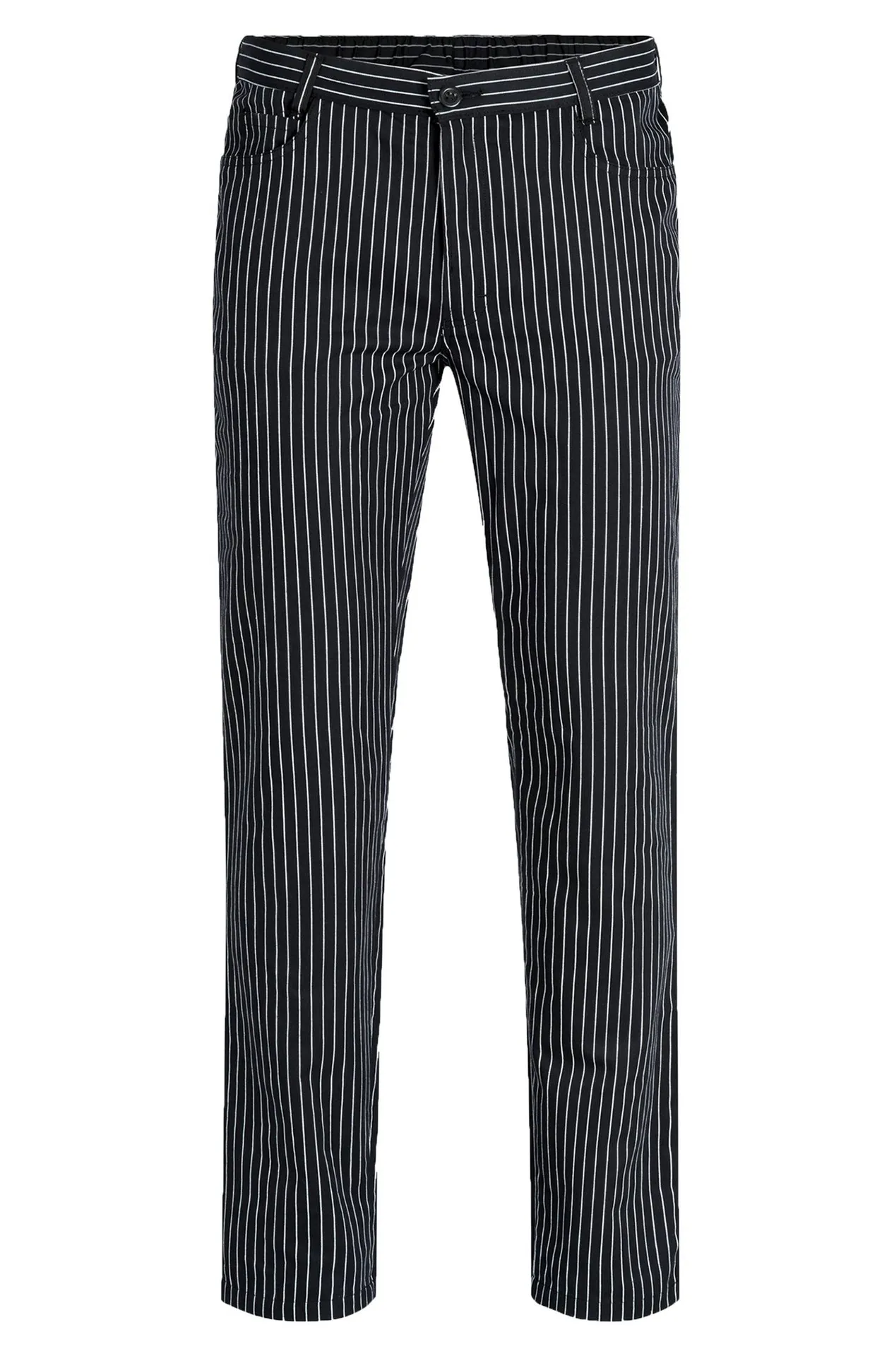 GREIFF Herren-Hose Regular Fit Kitchen S/W gestreift (5321-1800)