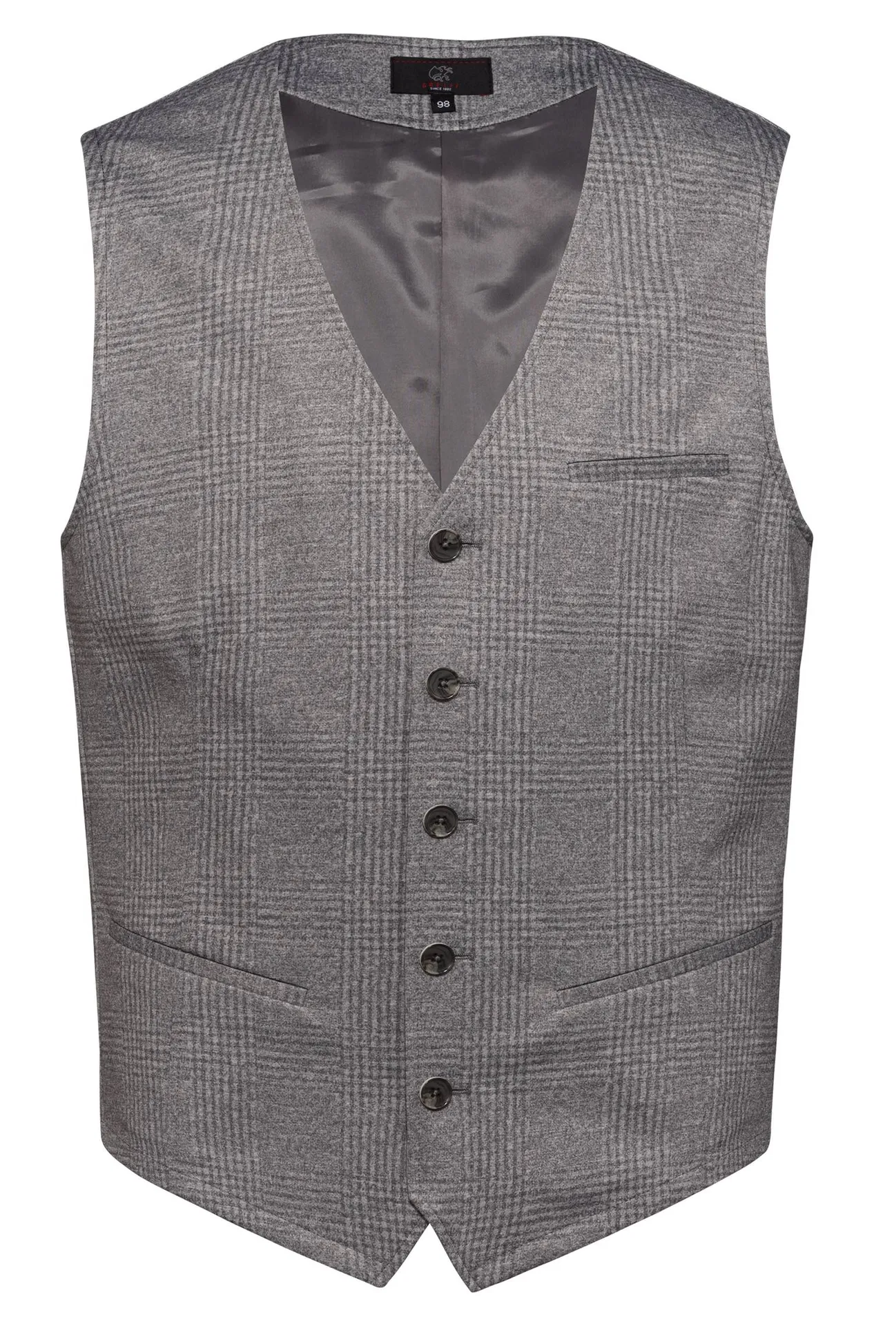 GREIFF Herren-Jerseyweste Regular Fit Casual Glencheck Hellgrau (1631-2150)