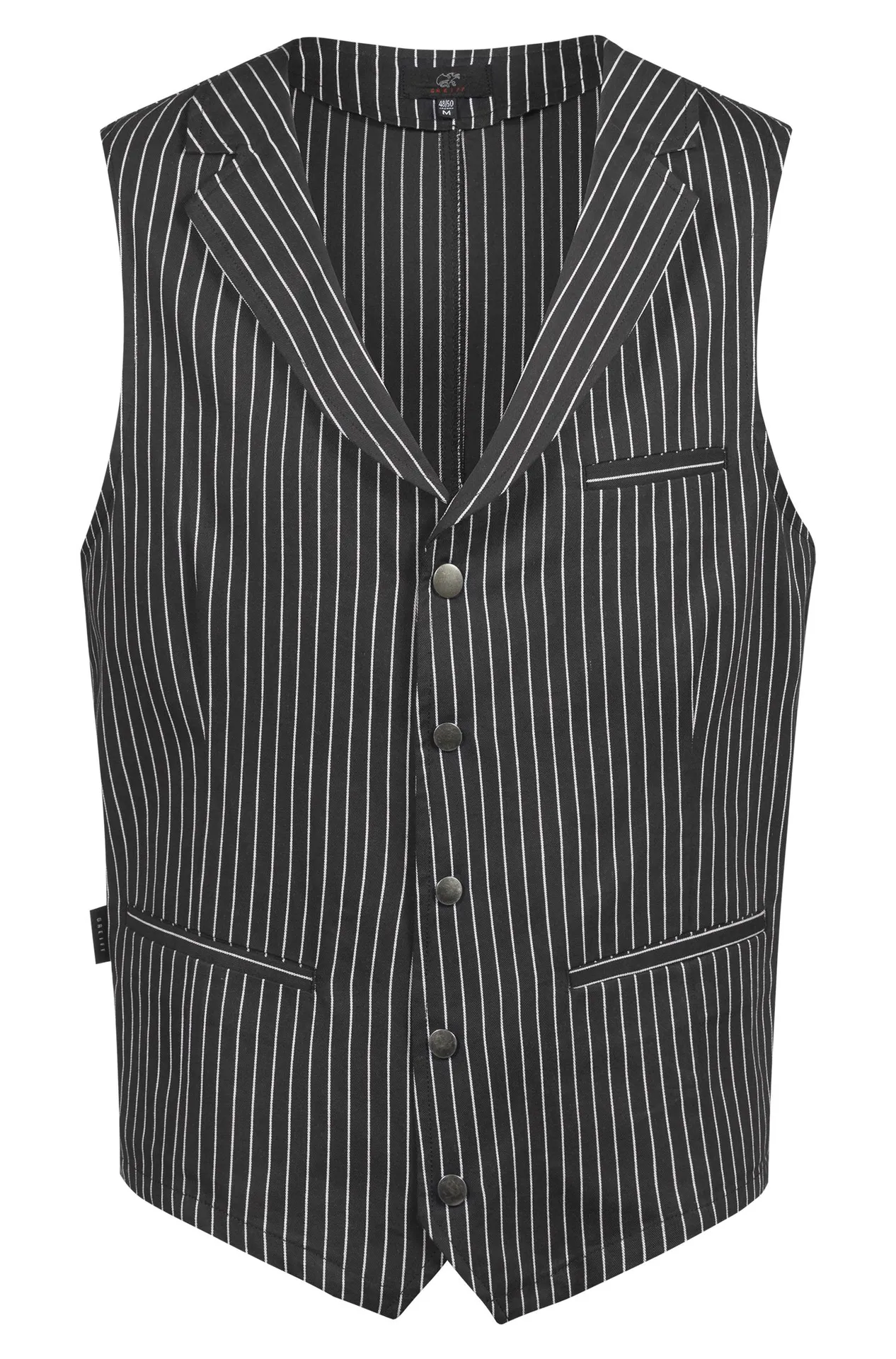 GREIFF Herren-Weste Regular Fit Service S/W gestreift (1609-1800)