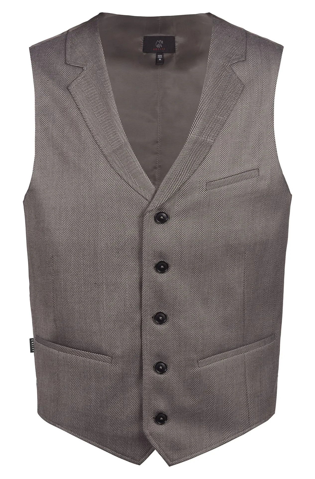 GREIFF Herren-Weste Regular Fit Service Fischgrät Taupe (1617-2755)