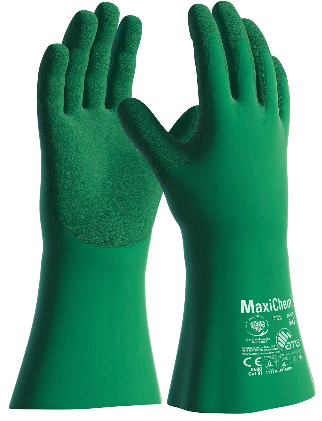 MaxiChem Chemikalienschutz-Handschuhe (76-830) Grün/Grün (2388)