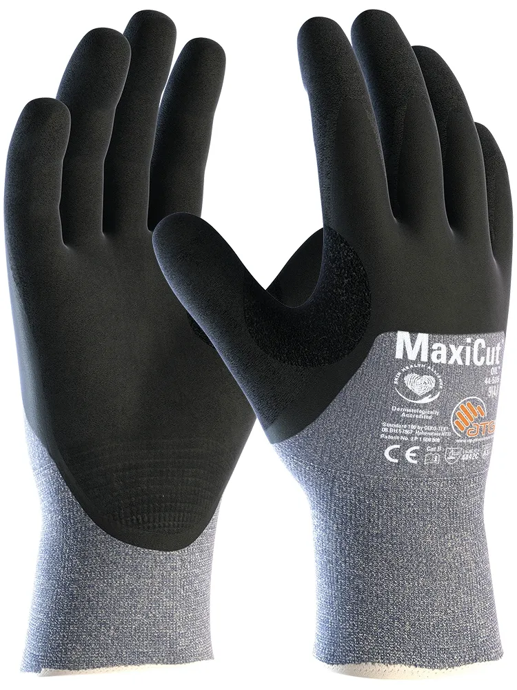 MaxiCut Oil Schnittschutz-Strickhandschuhe (44-505) Schwarz/Blau (2483)