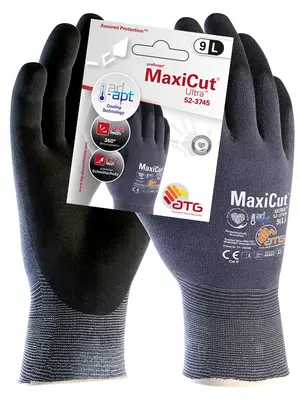 MaxiCut Ultra AD-APT Nylon-Strickhandschuhe (52-3745 HCT), SB-Verpackung Blau/Schwarz (2584)