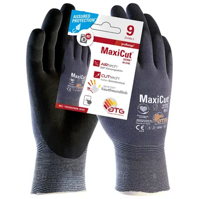 MaxiCut Ultra Nylon-Strickhandschuhe (44-3745 HCT), SB-Verpackung Blau/Schwarz (2578)