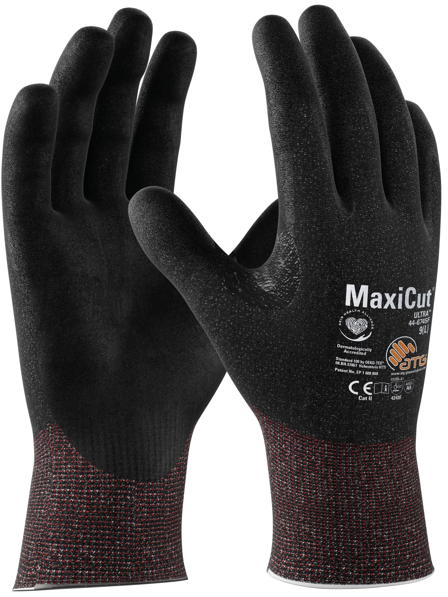 MaxiCut Ultra Schnittschutz-Strickhandschuhe (44-6745F) Schwarz/Schwarz (2474)