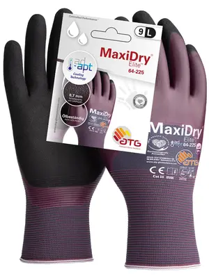 MaxiDry Elite Nylon-Strickhandschuhe (64-225 HCT), SB-Verpackung Violett/Schwarz (2583)