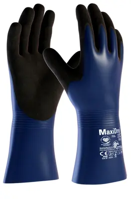 MaxiDry Plus Chemikalienschutz-Handschuhe (56-530) Blau/Schwarz (2381)