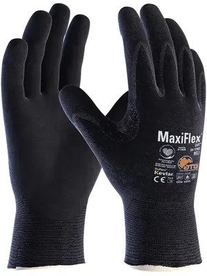 MaxiFlex Cut Kevlar Schnittschutz-Strickhandschuhe (34-1743) Schwarz (2488)