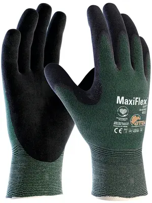 MaxiFlex Cut Schnittschutz-Strickhandschuhe (34-8743V), Automatenverpackung Grün/Schwarz (2790)