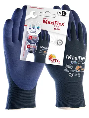 MaxiFlex Elite AD-APT Nylon-Strickhandschuhe (42-274 HCT), SB-Verpackung Blau/Blau (2569)