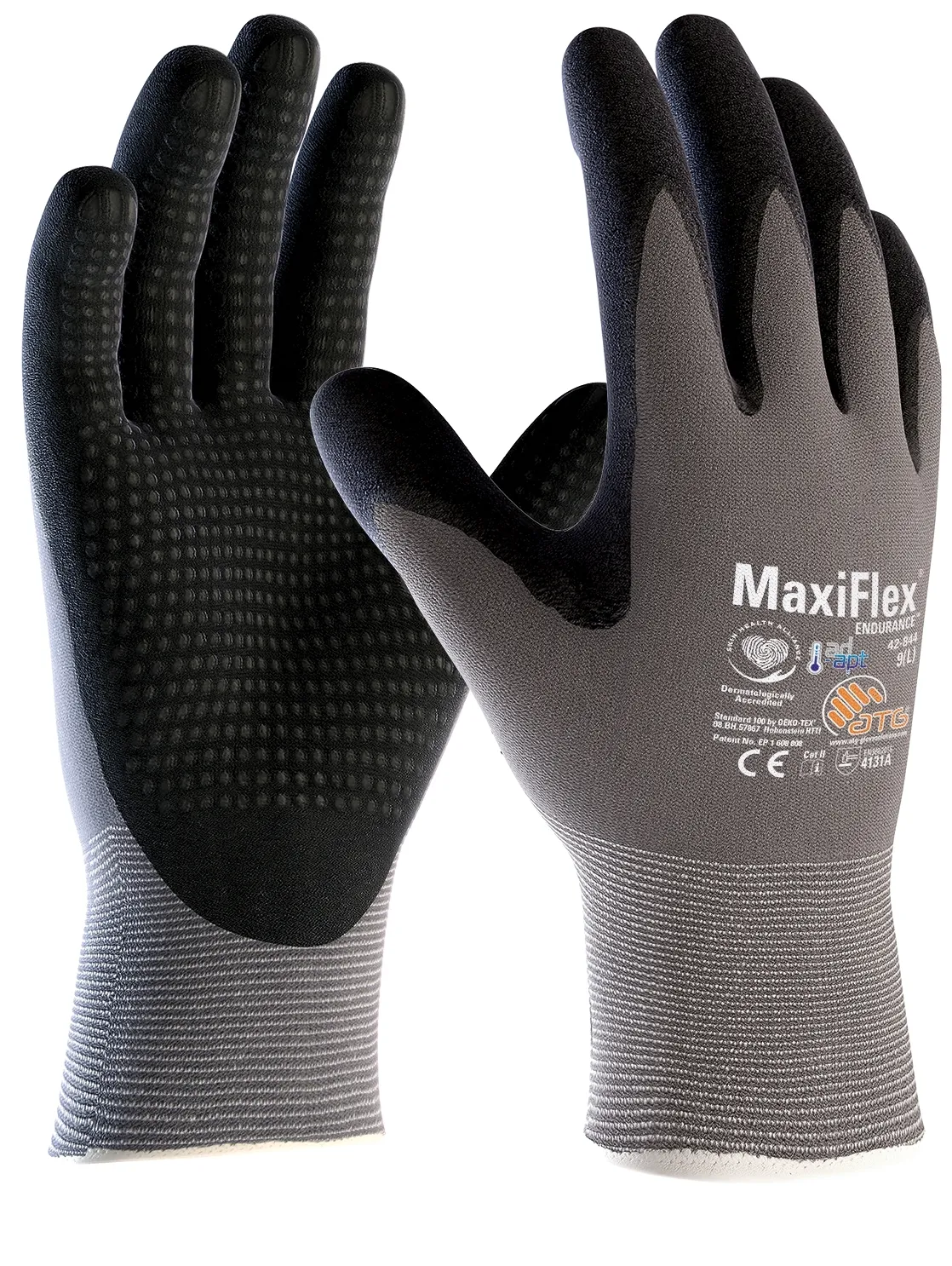 MaxiFlex Endurance AD-APT Nylon-Strickhandschuhe (42-844) Grau/Schwarz (2456)
