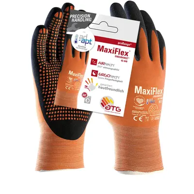 MaxiFlex Endurance AD-APT Nylon-Strickhandschuhe (42-848HCT), SB-Verpackung Orange/Schwarz (2581)