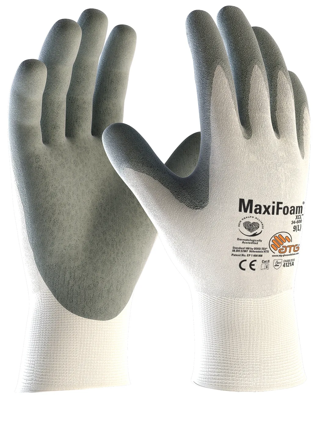MaxiFoam XCL Nylon-Strickhandschuhe (34-600) Weiß/Grau (2433)