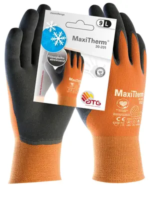 MaxiTherm Polyacryl/Polyester-Strickhandschuhe (30-201 HCT), SB-Verpackung Orange/Grau (2572)