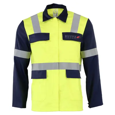 Asatex Multinorm-Jacke BGJA52 Langform gelb/blau