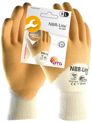 NBR-Lite Nitril-Handschuhe (24-985 HCT), SB-Verpackung Gelb/Beige (2571)