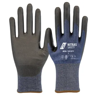 NITRAS 3D CUT F, Schnittschutzhandschuhe, marineblau / schwarz, EN ISO 21420, EN 388, OEKO-TEX (6850)