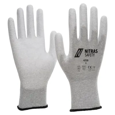 NITRAS Antistatikhandschuhe, grau / weiß, EN 388 (6230)