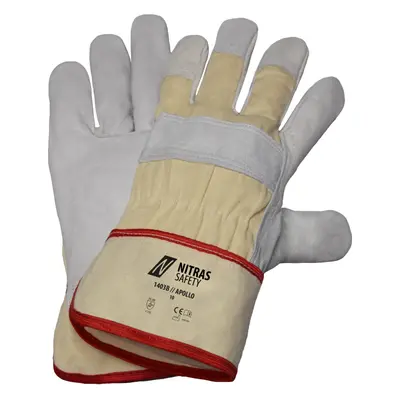 NITRAS APOLLO, Rindvolllederhandschuhe, naturfarben / grau, EN 388 (1403B)
