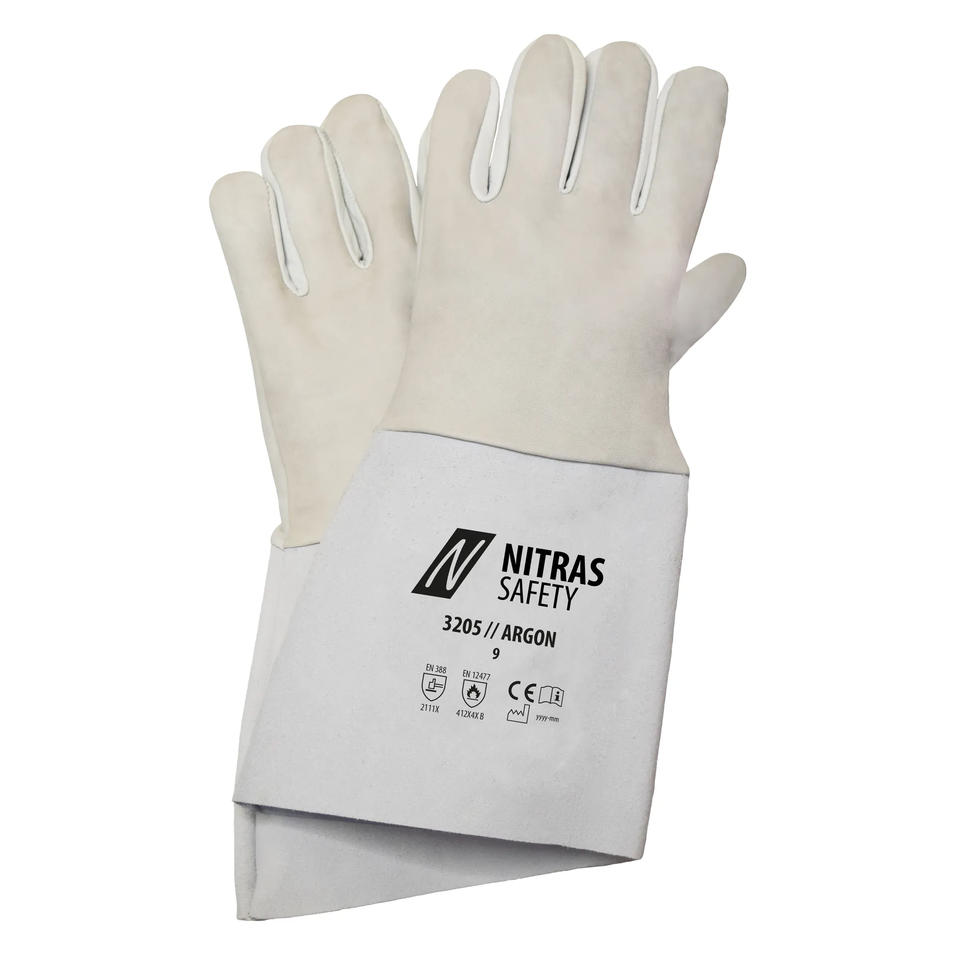 NITRAS ARGON, Schweißerhandschuhe, grau, EN 388, EN 12477 (3205)