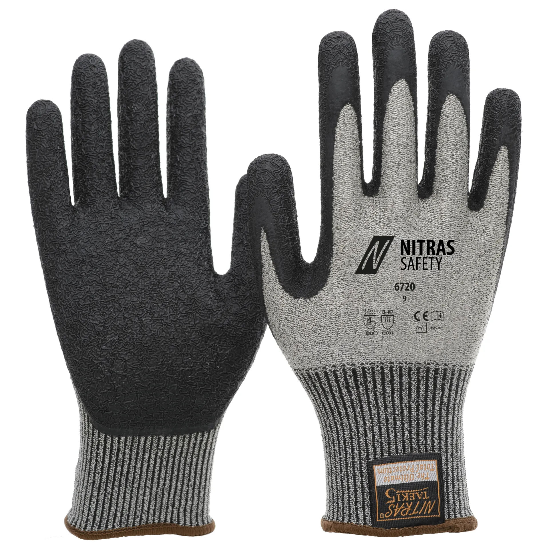 NITRAS CUT C, Schnittschutzhandschuhe, grau / schwarz, EN 388, EN 407 (6720)