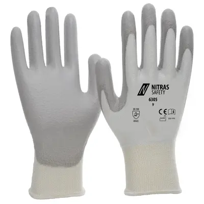 NITRAS CUT C, Schnittschutzhandschuhe, weiß / grau, EN 388 (6305)