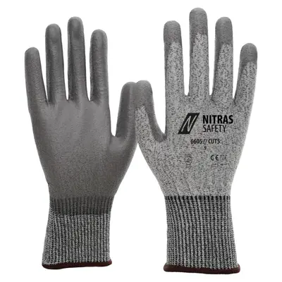 NITRAS CUT D, Schnittschutzhandschuhe, grau / grau, EN 388 (6605)