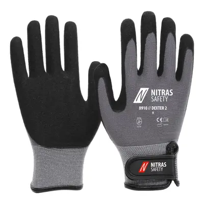 NITRAS DEXTER 2, Mechanikerhandschuhe, grau / schwarz, EN 388 (8910)