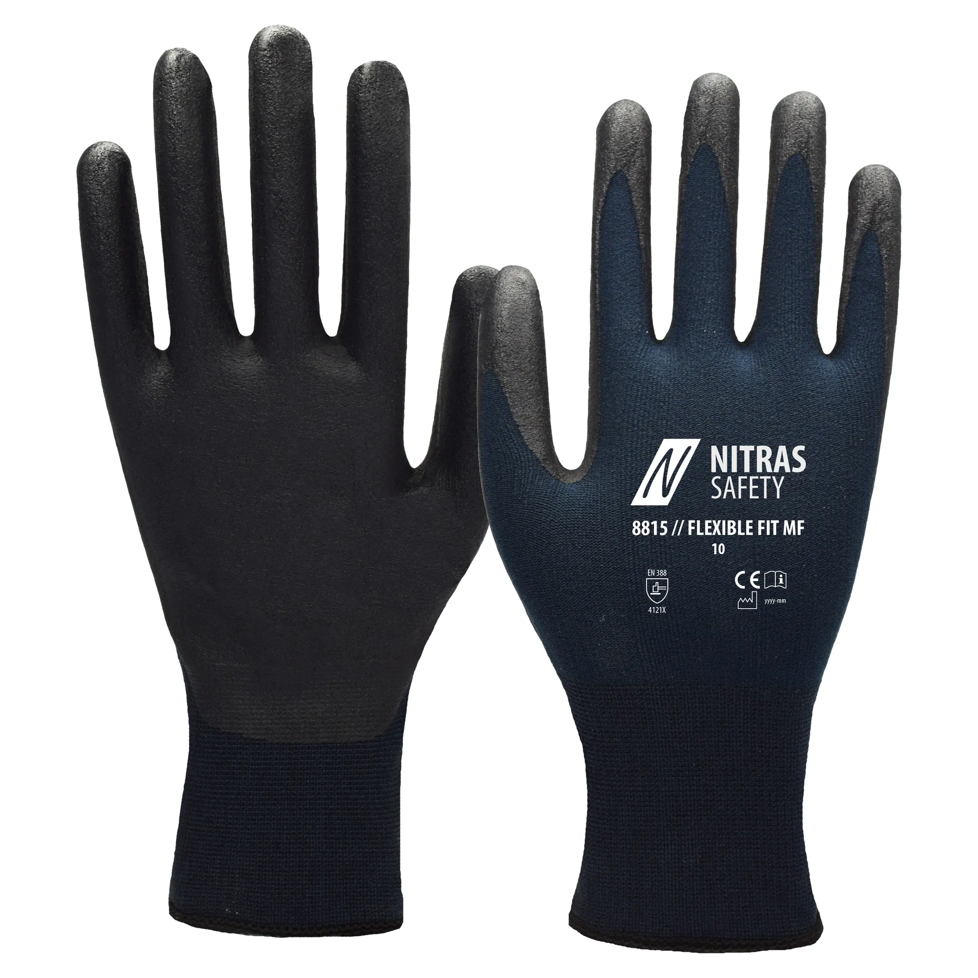 NITRAS FLEXIBLE FIT MF, Montagehandschuhe, dunkelblau / schwarz, EN 388, OEKO-TEX (8815)