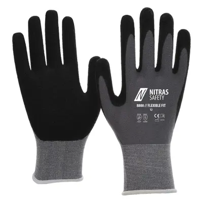 NITRAS FLEXIBLE FIT, Montagehandschuhe, grau / schwarz, EN 388, EN 407, OEKO-TEX (8800)