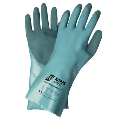 NITRAS GREEN BARRIER CUT D, Chemikalienschutzhandschuhe, petrol, EN 388, EN ISO 374, EN 407 (3456)
