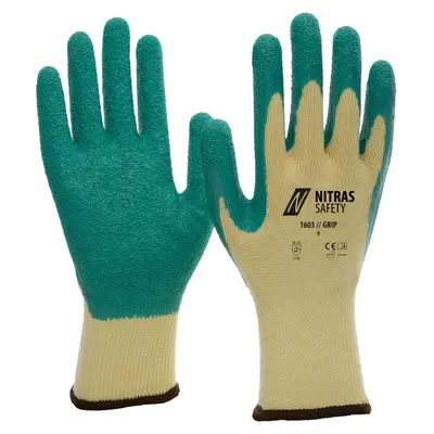 NITRAS GRIP, Latexhandschuhe, gelb / grün, EN 388 (1603)