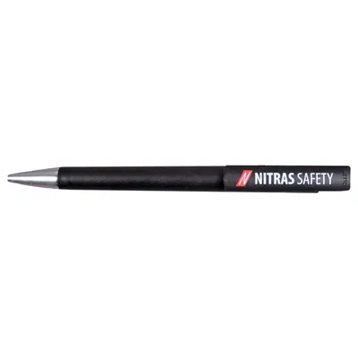 NITRAS Kugelschreiber, schwarz / silber, Polybeutel à 25 Stück (107)