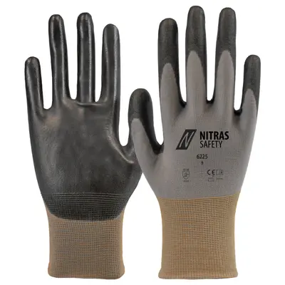 NITRAS Montagehandschuhe, grau / schwarz, EN 388, OEKO-TEX (6225)