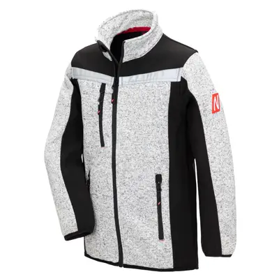NITRAS MOTION TEX KIDS, Strick-Softshelljacke, hellgrau / schwarz, OEKO-TEX (7192KIDS)