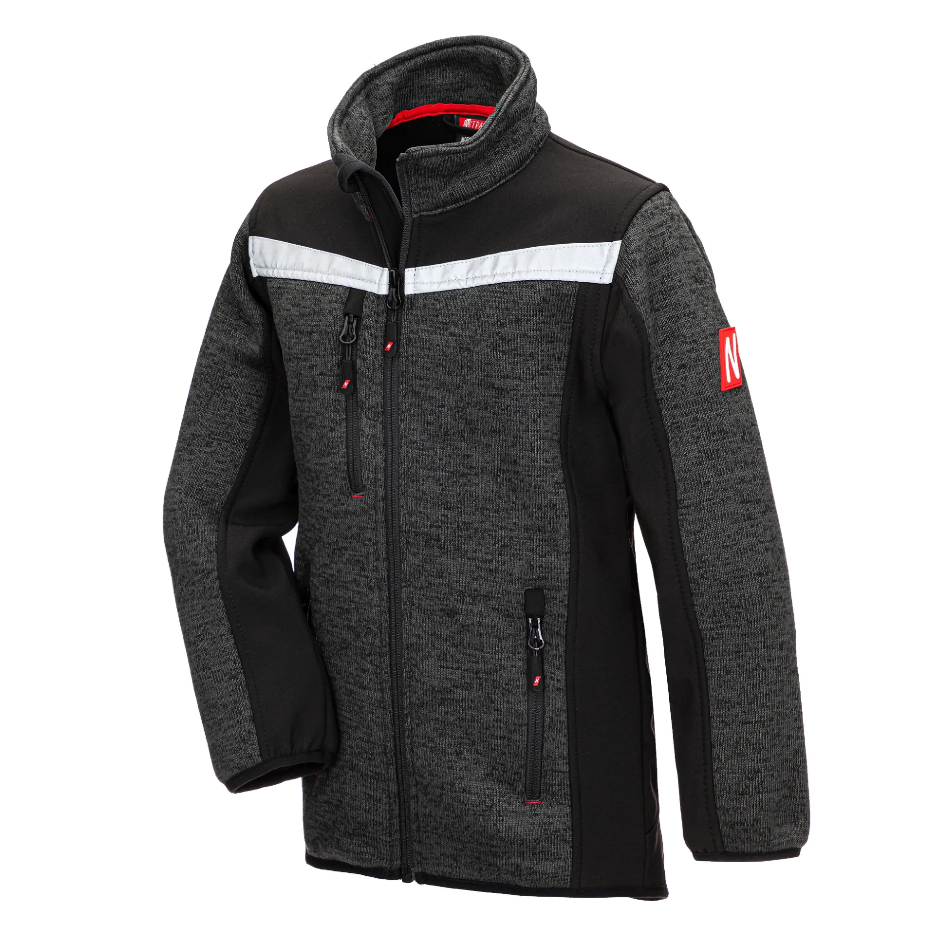 NITRAS MOTION TEX KIDS, Strick-Softshelljacke, schwarz, OEKO-TEX (7190KIDS)