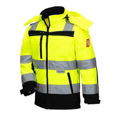 NITRAS MOTION TEX KIDS, Warn-Softshelljacke, neongelb / schwarz, EN ISO 13688, EN 1150, OEKO-TEX (7171KIDS)