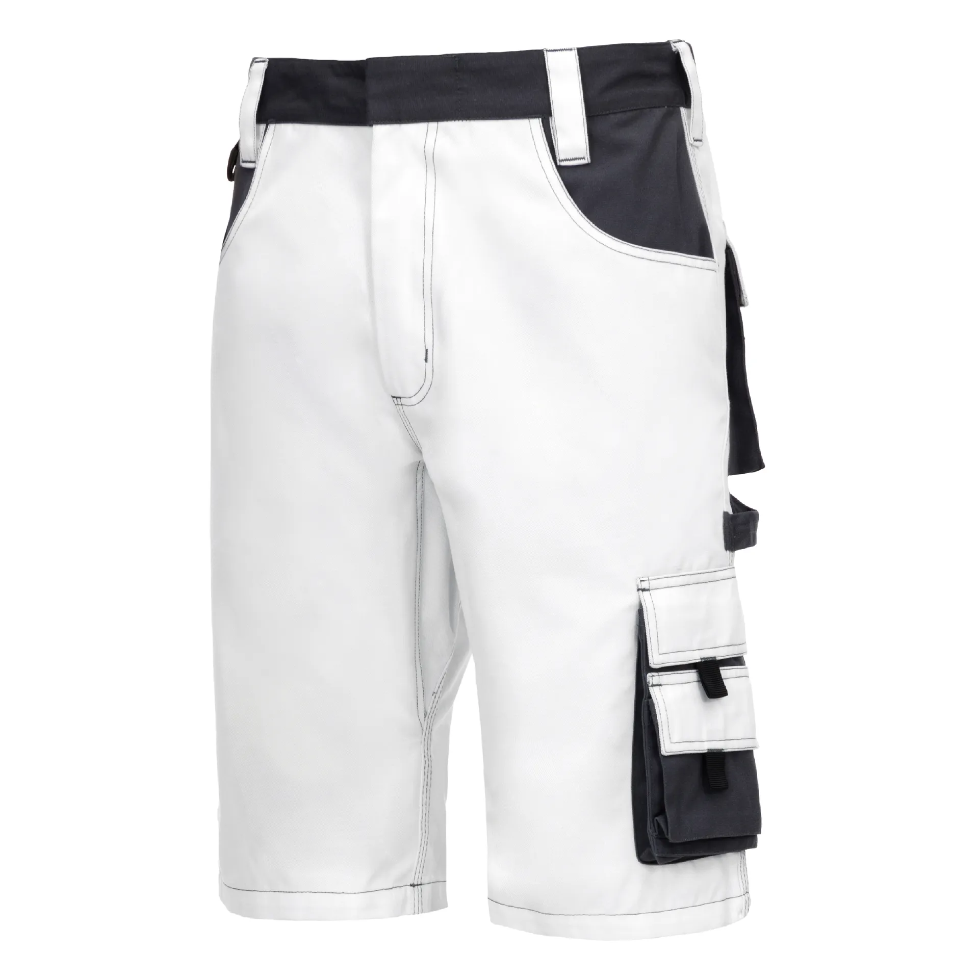 NITRAS MOTION TEX PLUS, Arbeitshose, kurz, weiß / grau, OEKO-TEX (7603)
