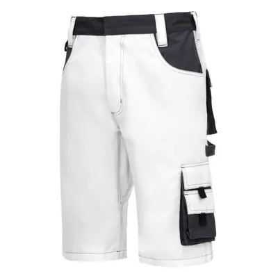 NITRAS MOTION TEX PLUS, Arbeitshose, kurz, weiß / grau, OEKO-TEX (7603)