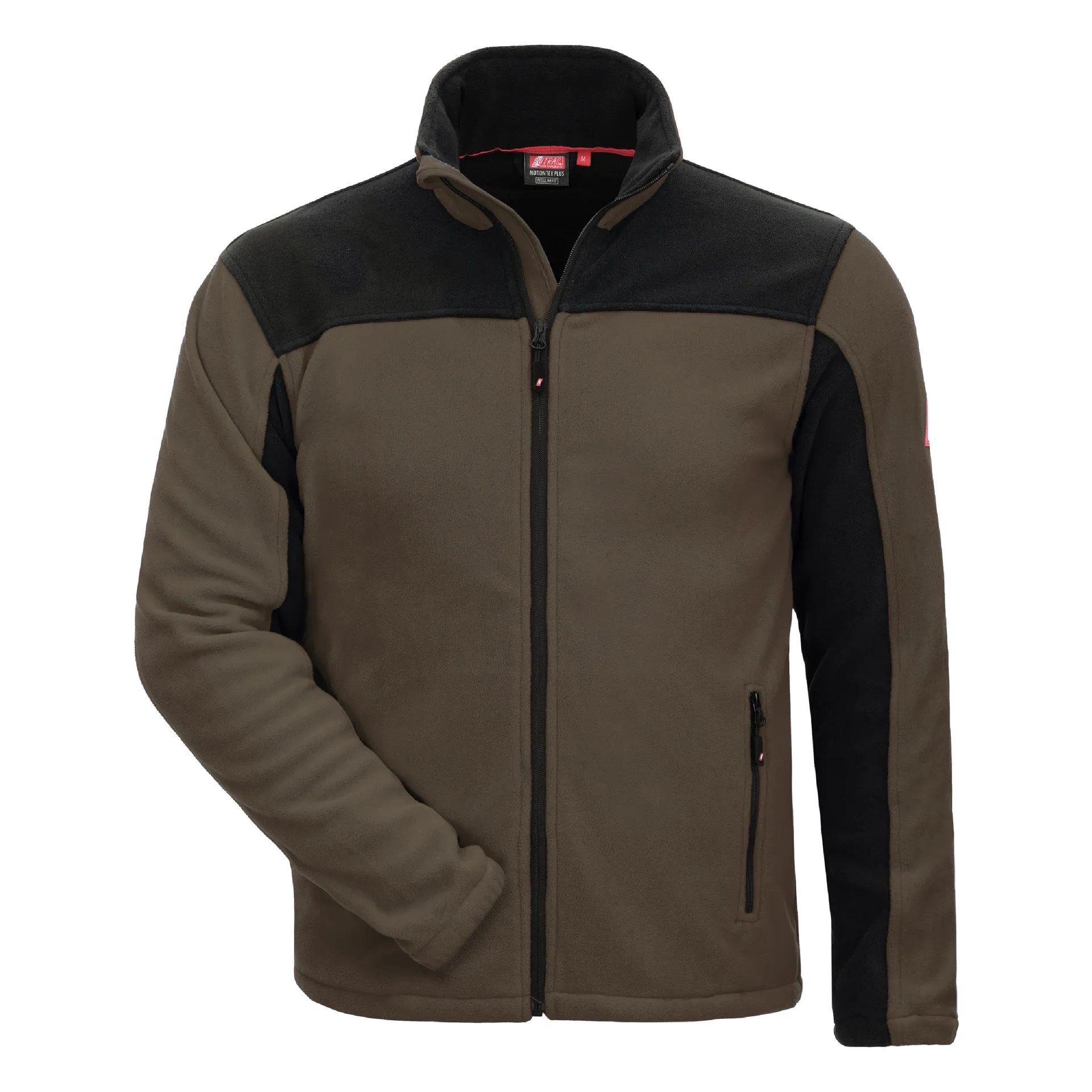 NITRAS MOTION TEX PLUS, Fleece-Jacke, braun / schwarz, OEKO-TEX (7047)