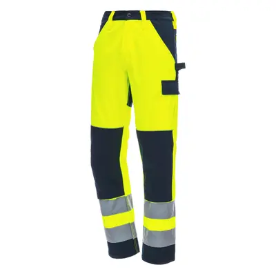 NITRAS MOTION TEX VIZ Warnhose (7571) neongelb/marineblau
