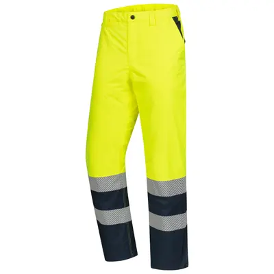NITRAS MOTION TEX VIZ, lange Winter-Warnhose, neongelb / marineblau, EN ISO 13688, EN ISO 20471, EN 342, EN 343, OEKO-TEX (7580)