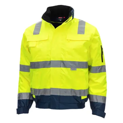 NITRAS MOTION TEX VIZ PLUS, Warn-Pilotenjacke, neongelb / marineblau, EN ISO 13688, EN ISO 20471, EN 343, OEKO-TEX (7141)