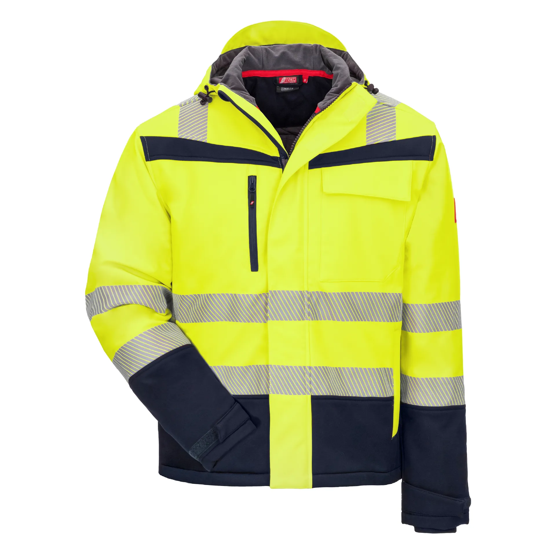 NITRAS MOTION TEX VIZ PLUS, Winter-Warnschutz-Softshelljacke, neongelb / marine, EN ISO 20471 (7175)