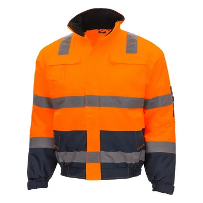 NITRAS MOTION TEX VIZ Warnschutz-Pilotenjacke (7142) neonorange/marineblau