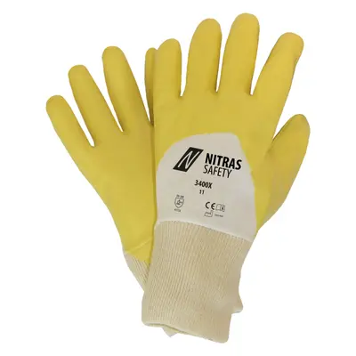 NITRAS Nitrilhandschuhe, gelb / weiß, EN 388, OEKO-TEX (3400X)